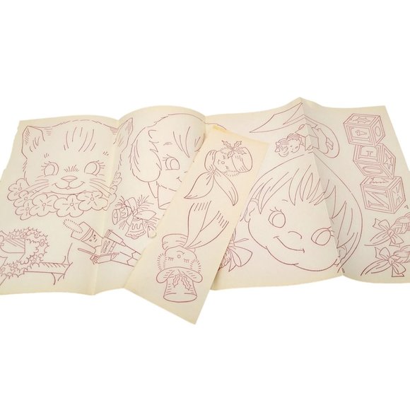 Vintage Happy Christmas Transfer Patterns, MCM Workbasket Iron On Transfers 1960 - Picture 1 of 1